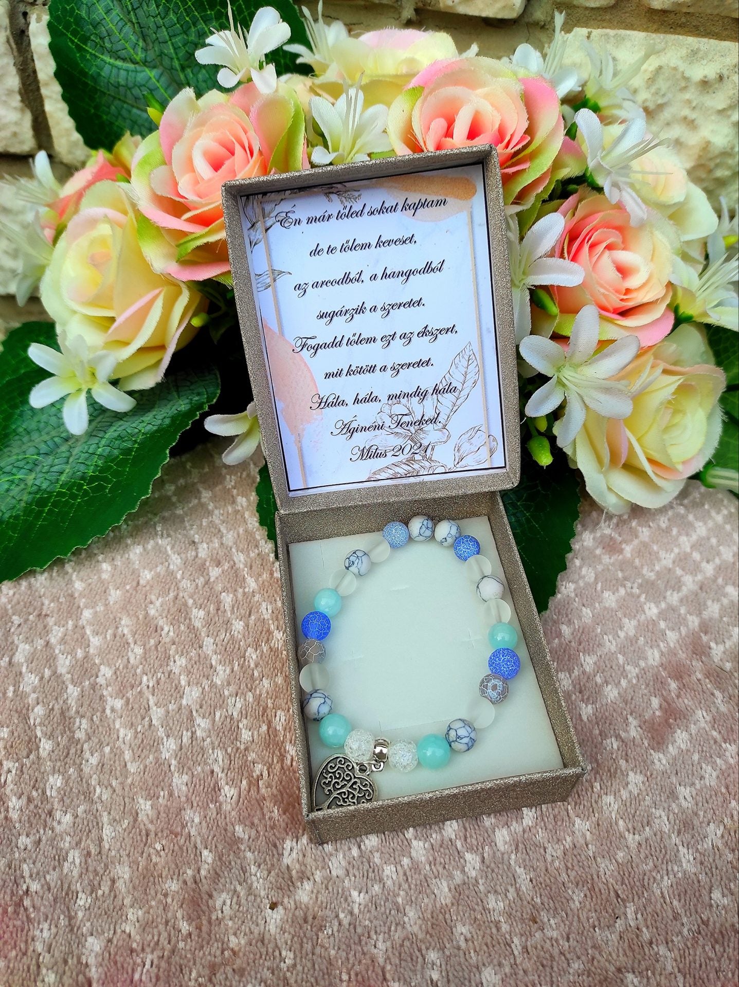 Egyedi óvónéni ajándék életfa karkötő